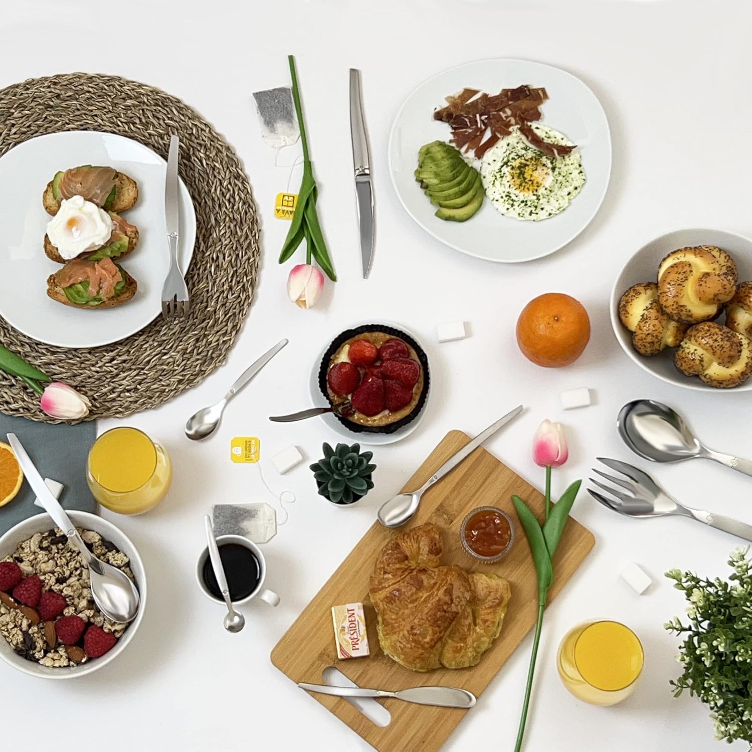 Lou Laguiole - Jet - 185 mm - 6 cuillères inox sablées 18/0