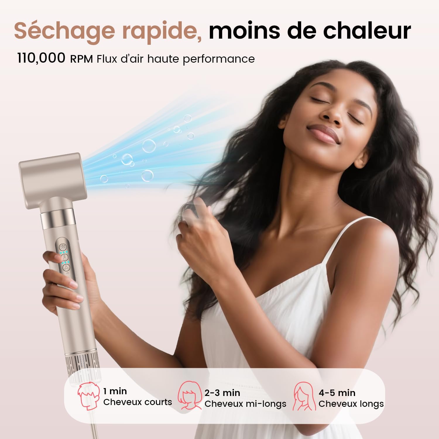 Brosse soufflante 8-en-1 - 110 000 tr/min, ionique, séchage rapide