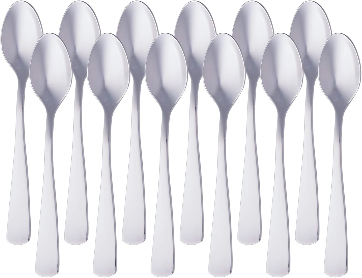 m-dealz Basics - Cuillères à café carrées - 14,1 cm - Acier inox, lot 12