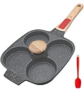 Bobikuke Poêle à 4 Emplacements avec Poignée Amovible et Couvercle, Poêle à Pancakes Antiadhésive...