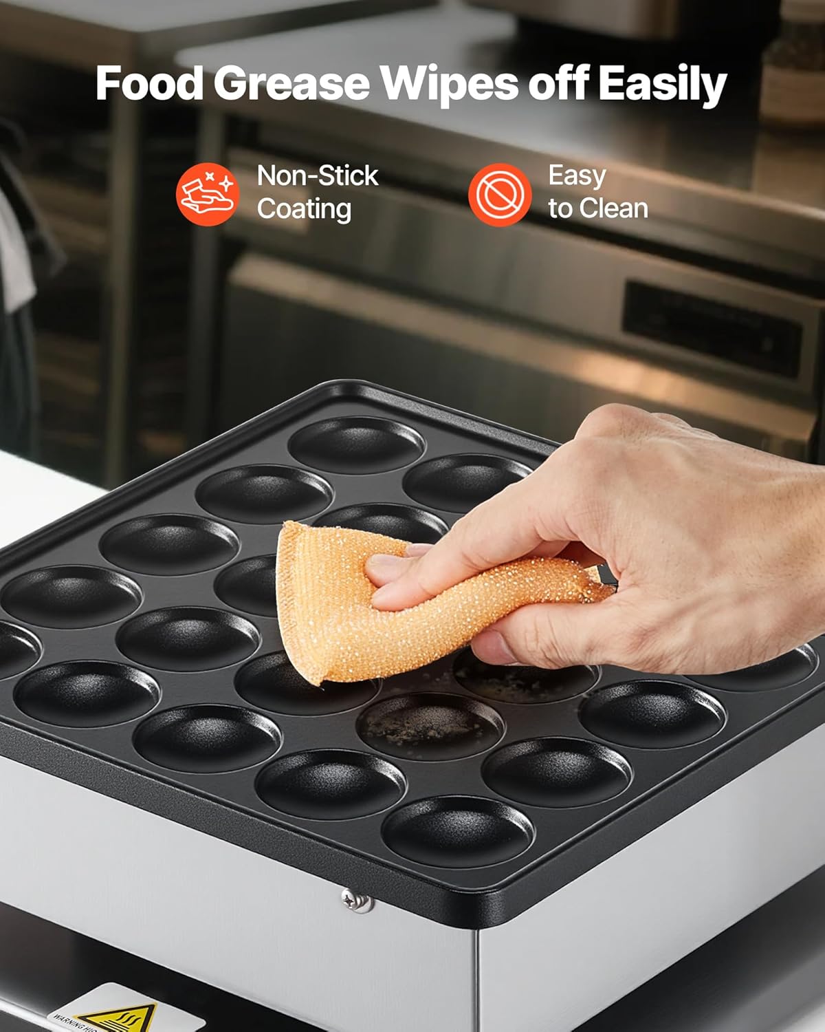 VEVOR - Mini crêpière 25pcs 43mm - inox, contrôle température