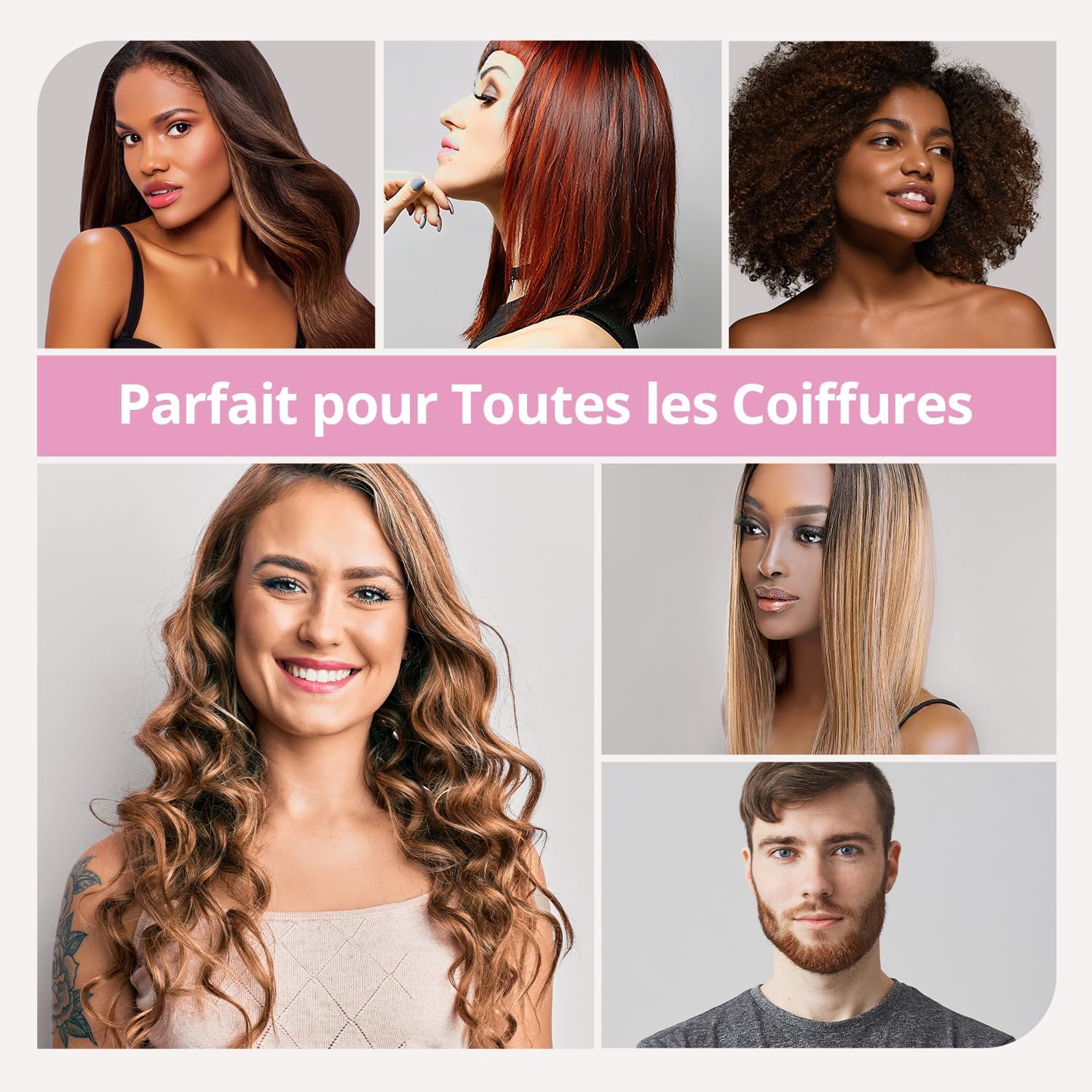 Sèche-cheveux professionnel - compact, léger, 3 vitesses, 350M ions