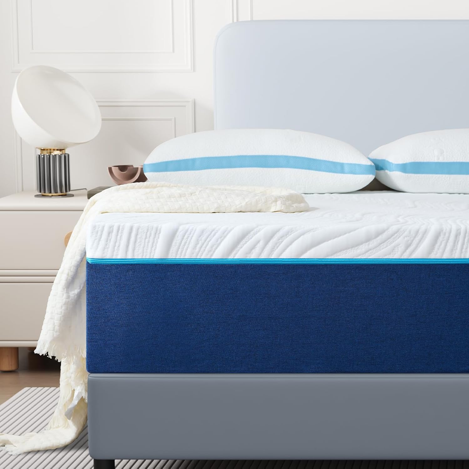 Matelas - mousse mémoire forme - 120x190 cm - 20 cm épaisseur, 7 zones, réversible