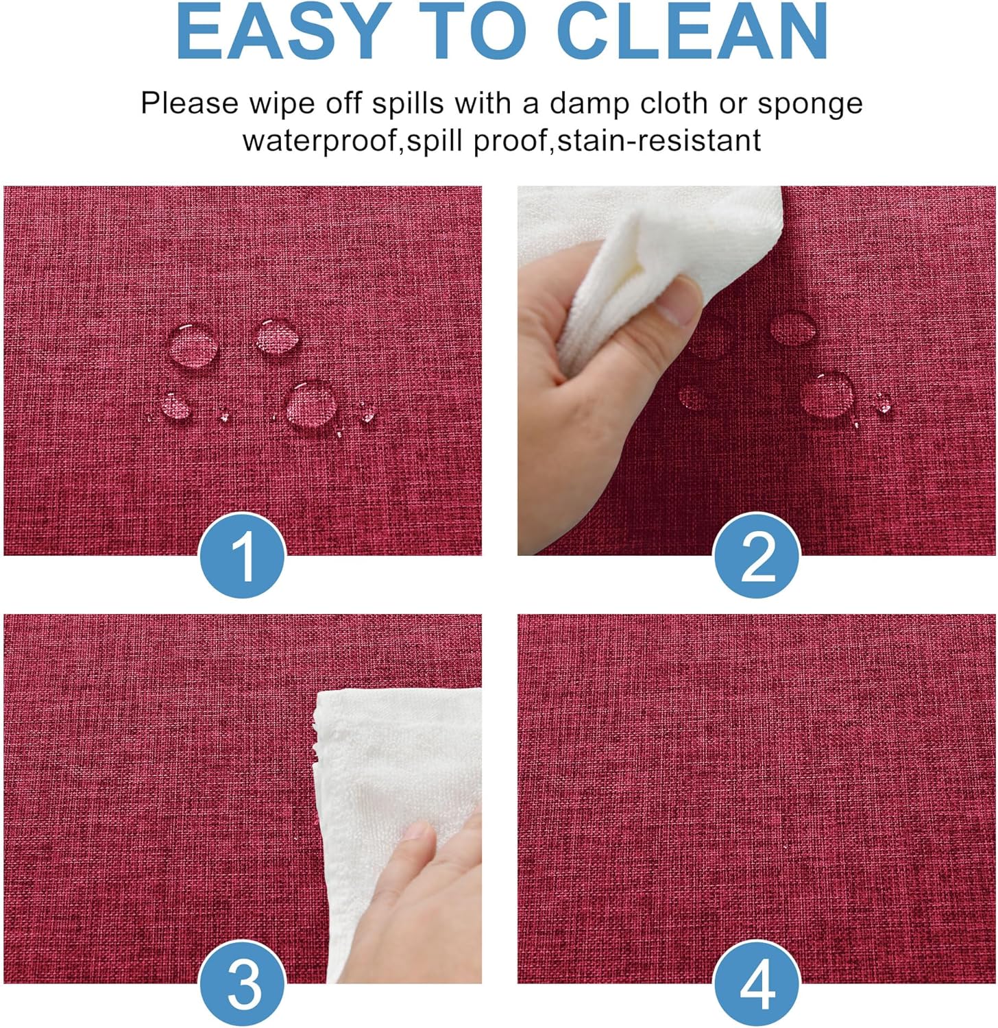 DWCN - nappe aspect lin - 135x135cm - lavable, imperméable, anti-tache