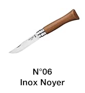 avec manche en bois et lame en acier inoxydable. Le texte indique « N°06 Inox