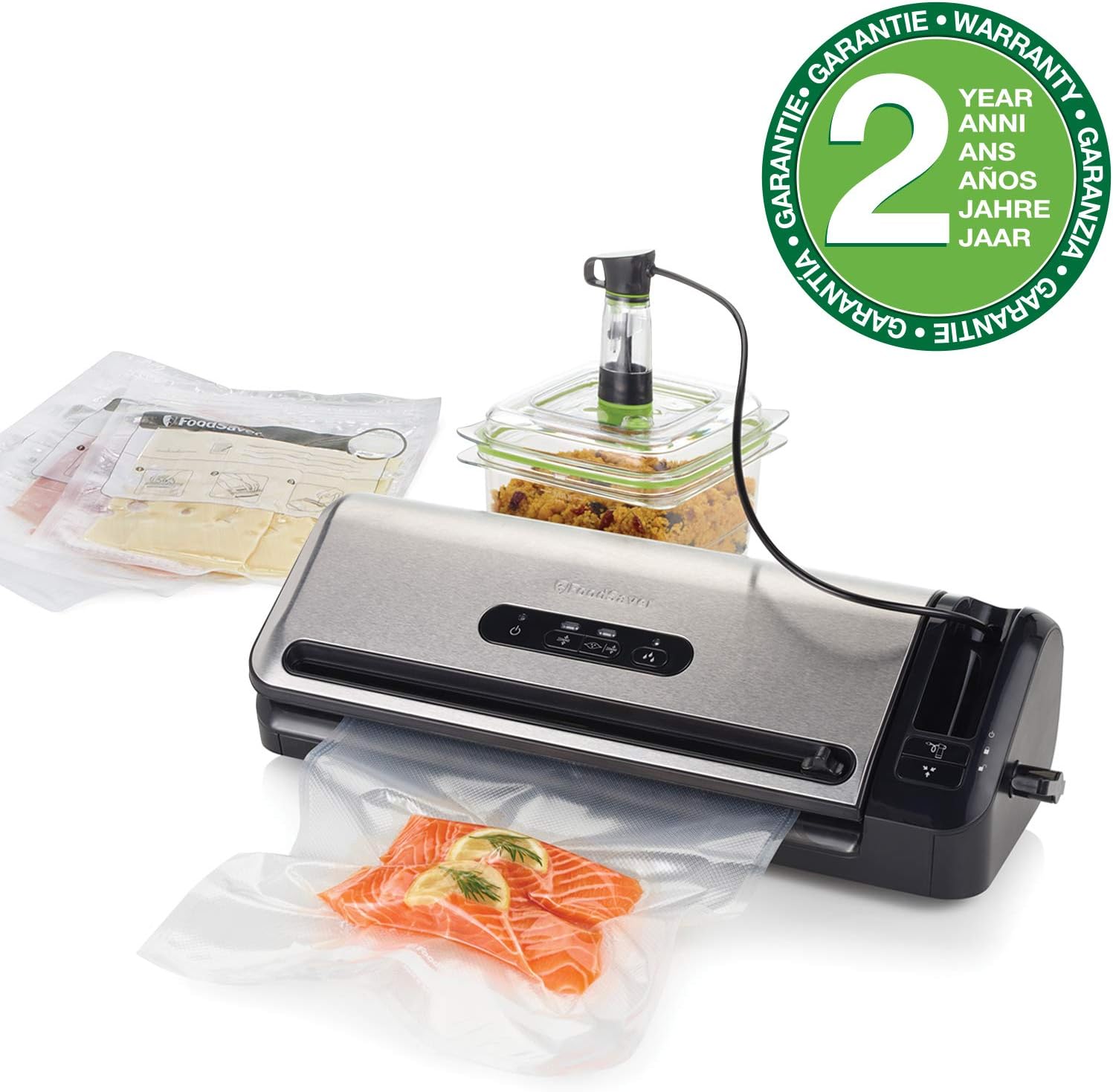 FoodSaver - machine sous vide série FFS - compacte, rangement rouleau intégré, marinage, sacs inclus - FFS017X