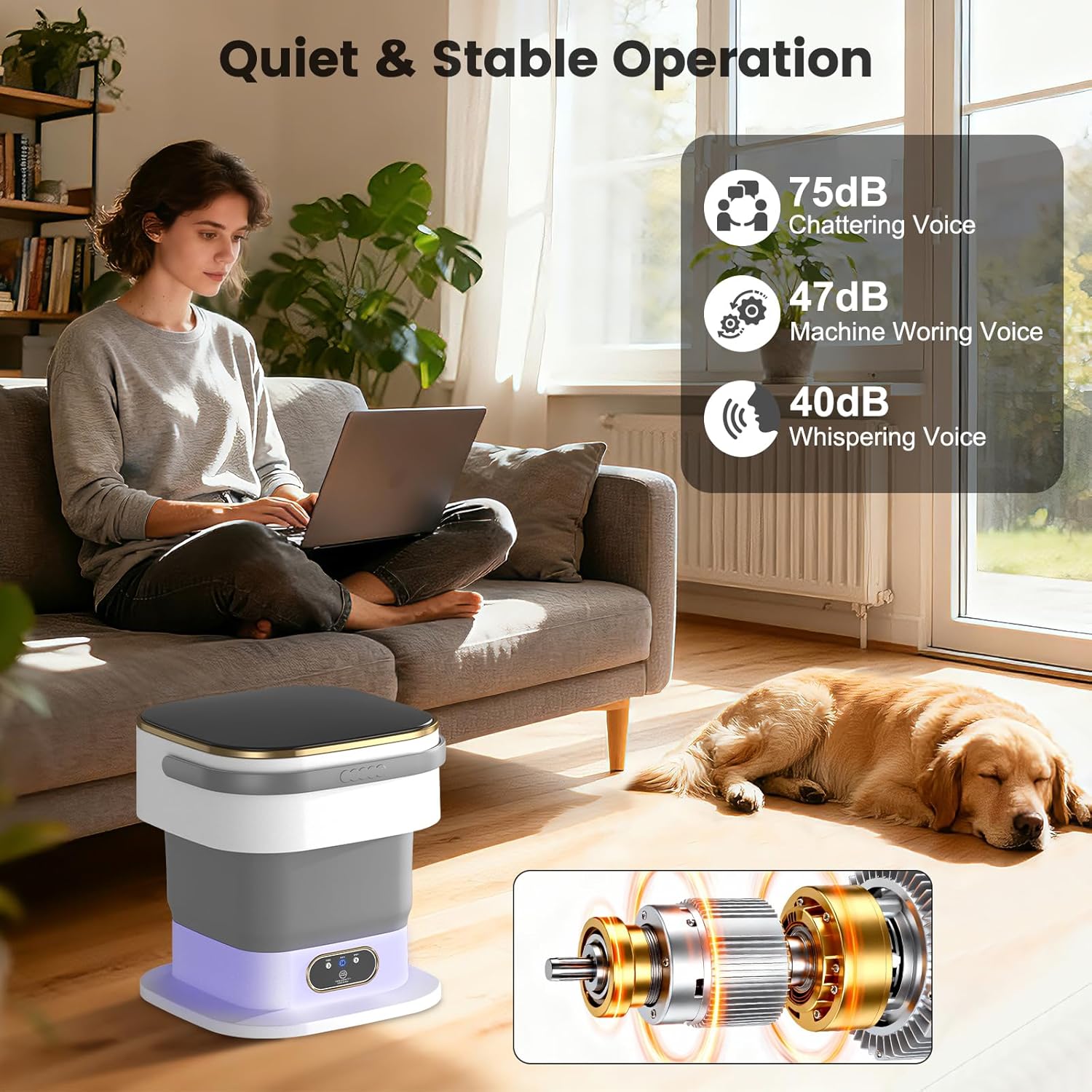 Mini machine à laver - 15L - portable, essorage, 3 modes, compacte