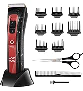 Tondeuse Cheveux Hommes Professionnelle Tondeuse à Cheveux Électrique sans Fil Lame en Céramique ...