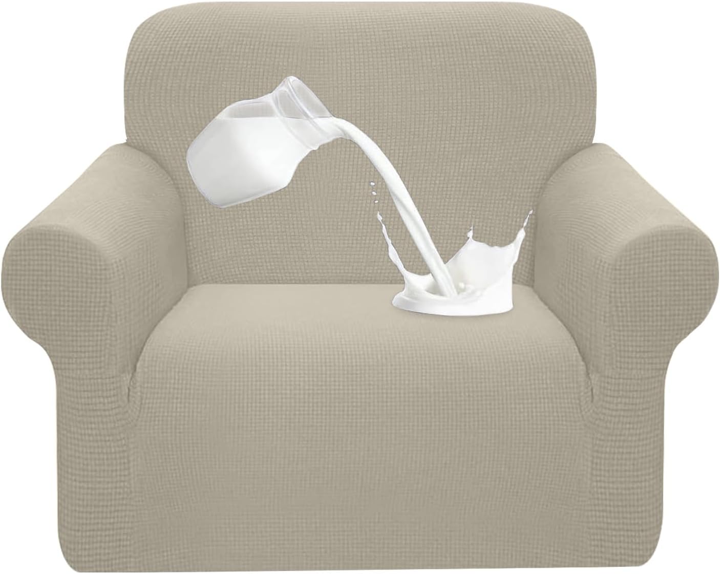 Granbest - housse canapé extensible imperméable 1 place sable