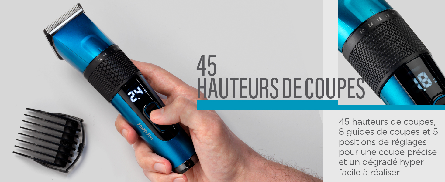 Tondeuse cheveux BaByliss E990E Japanese steel, lames en acier japonais, coupe facile, tondeuses