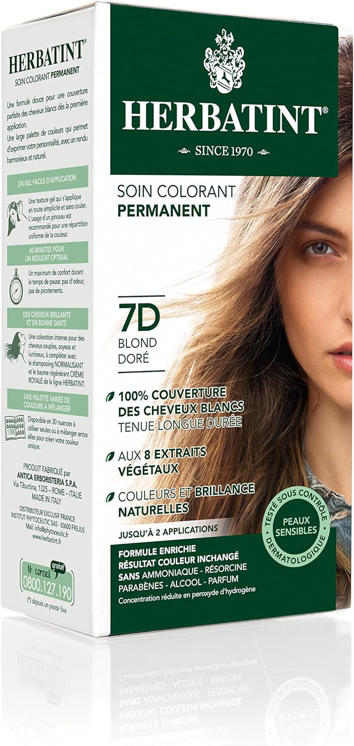 Herbatint - Soin Colorant Permanent - 150ml - sans ammoniaque, 100% couvrant, testée peaux sensibles, 8 extraits végétau