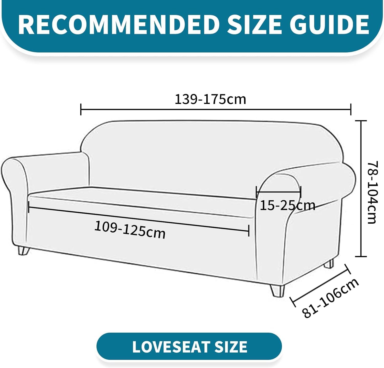 Housse canapé 2 places - extensible, lavable, antidérapante, café