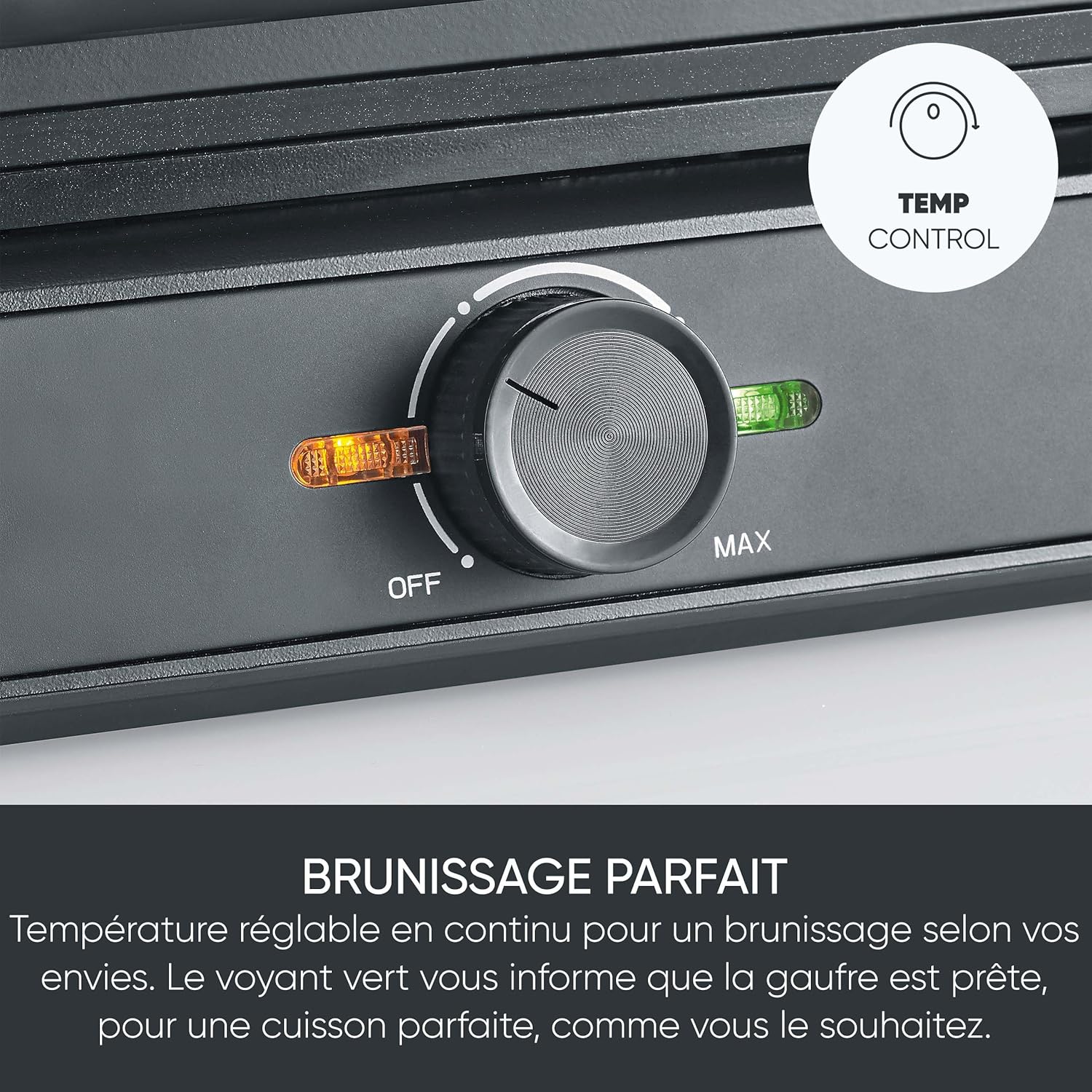 SEVERIN - Gaufrier compact 1600W, antiadhésif, sans PFAS, moelleux-croustillant, WA 2130