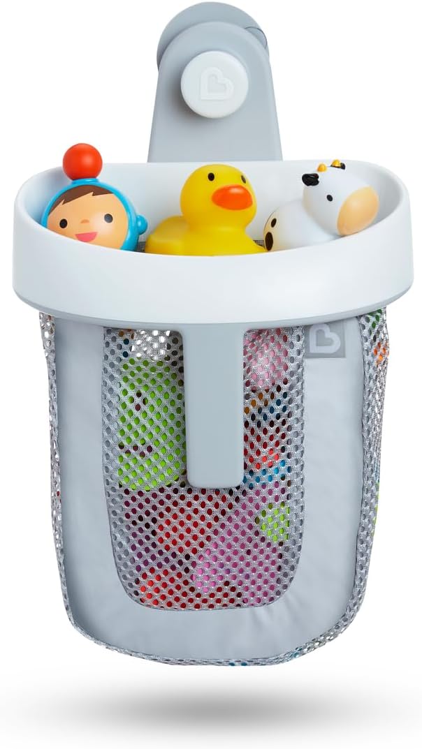 Munchkin - Super Scoop - panier et filet amovible - rangement jouets bain