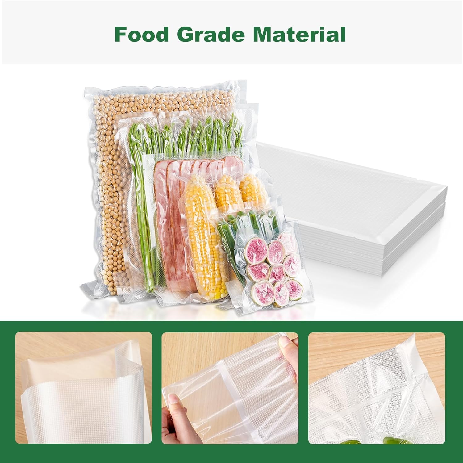 Bonsenkitchen - rouleaux sous vide - 28x600 cm et 20x600 cm - sans BPA, lot de 6 - TB06