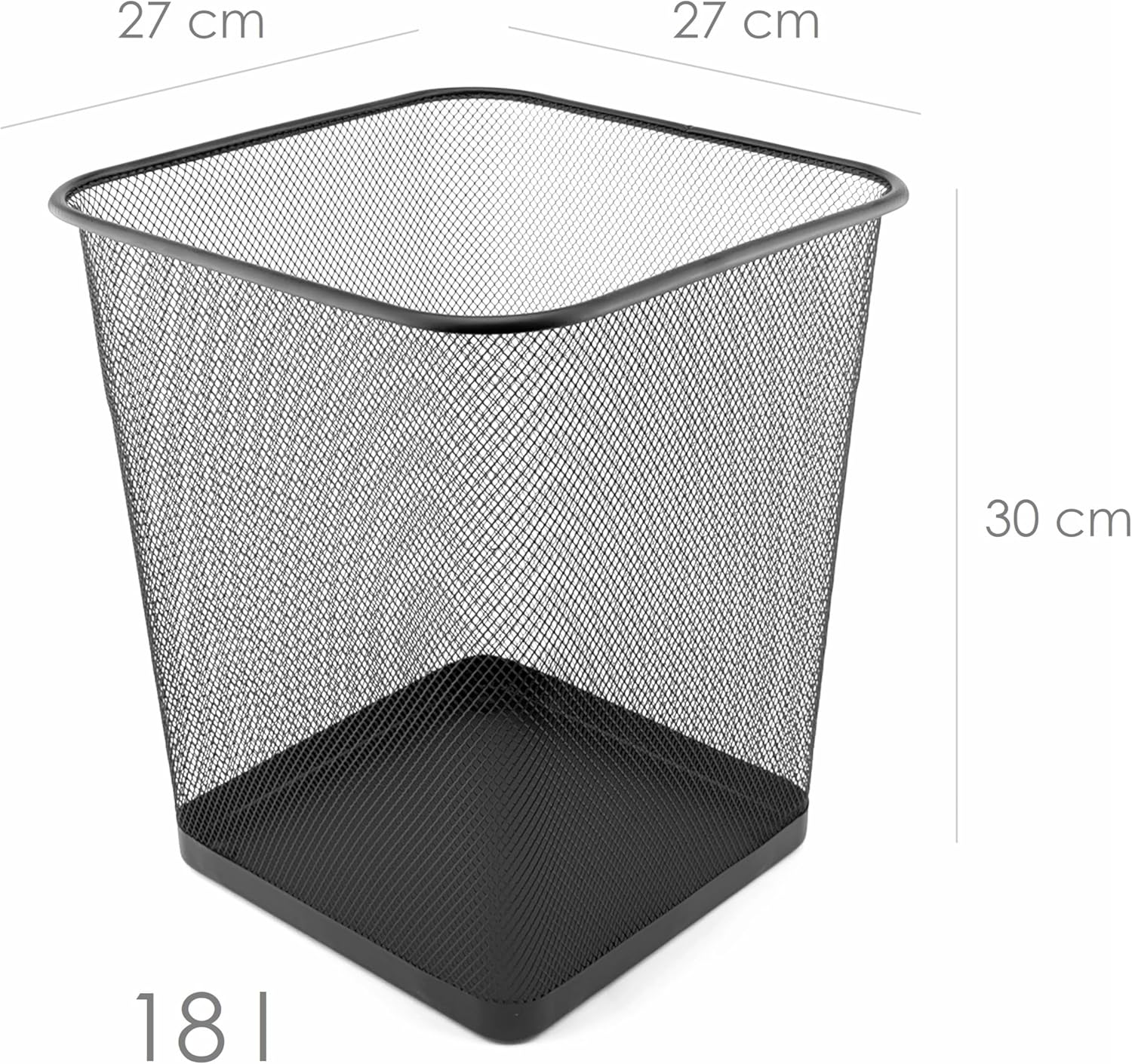 D.RECT - Corbeille Treillis Métal 18L - lot de 2, maille fine, noir