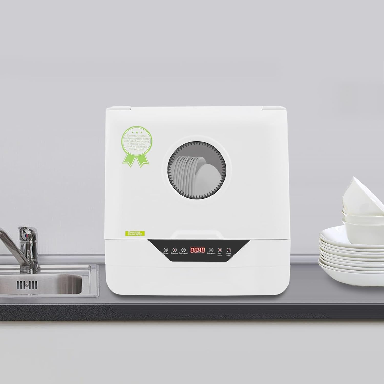 Mini lave-vaisselle compact - 4 programmes - nettoyage 360° - idéal 2-5 personnes