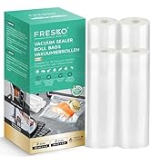FRESKO Sac Sous Vide Alimentaire, 2 Rouleaux 20x600cm+2 Rouleaux 28x600cm, Sacs de Conservation R...