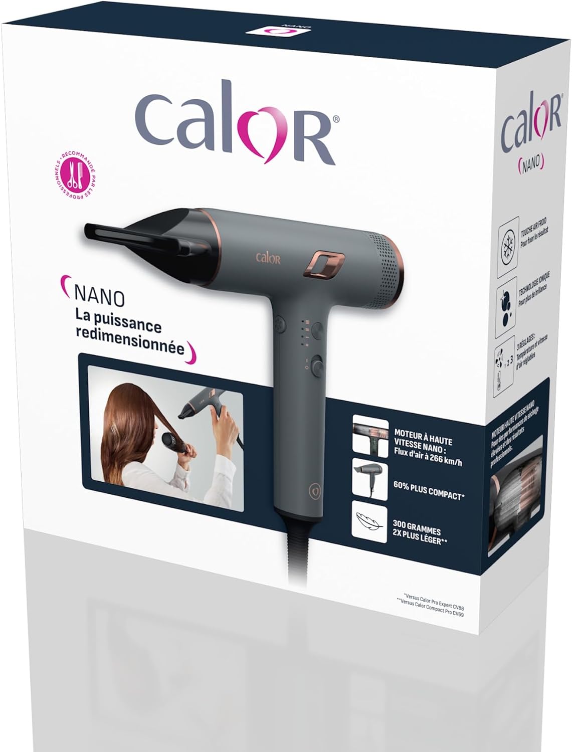 Calor - Nano Sèche-cheveux digital ultra-compact 266km/h - HY8120C0