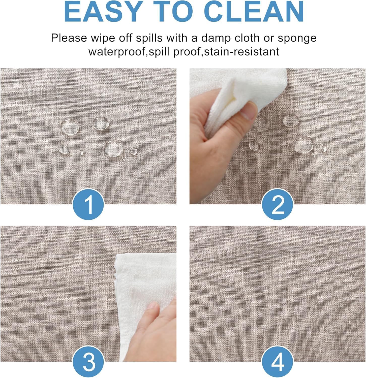 DWCN - Nappe Effet Lin - 160x320cm - Imperméable, Anti-tache DWCN