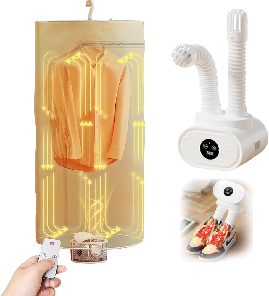 Sèche-linge électrique portable - mini 600W - multifonction 3 en 1, compact, pompe à chaleur