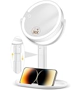 MOMOKUBA Miroir cosmétique avec éclairage – Miroir de maquillage réglable en hauteur de 7" avec éclairage, ...