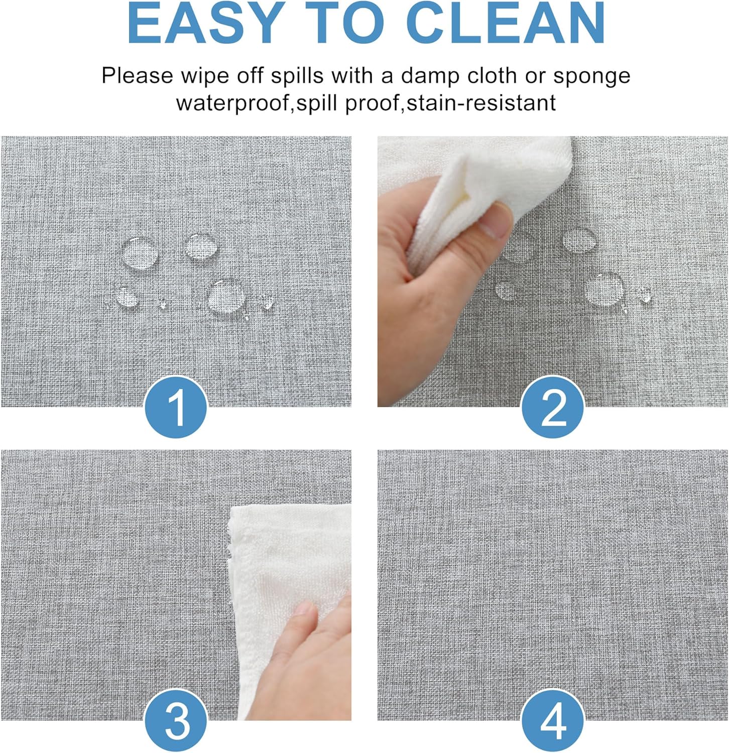 DWCN - Nappe effet lin 135x160cm - lavable, imperméable, anti-tache