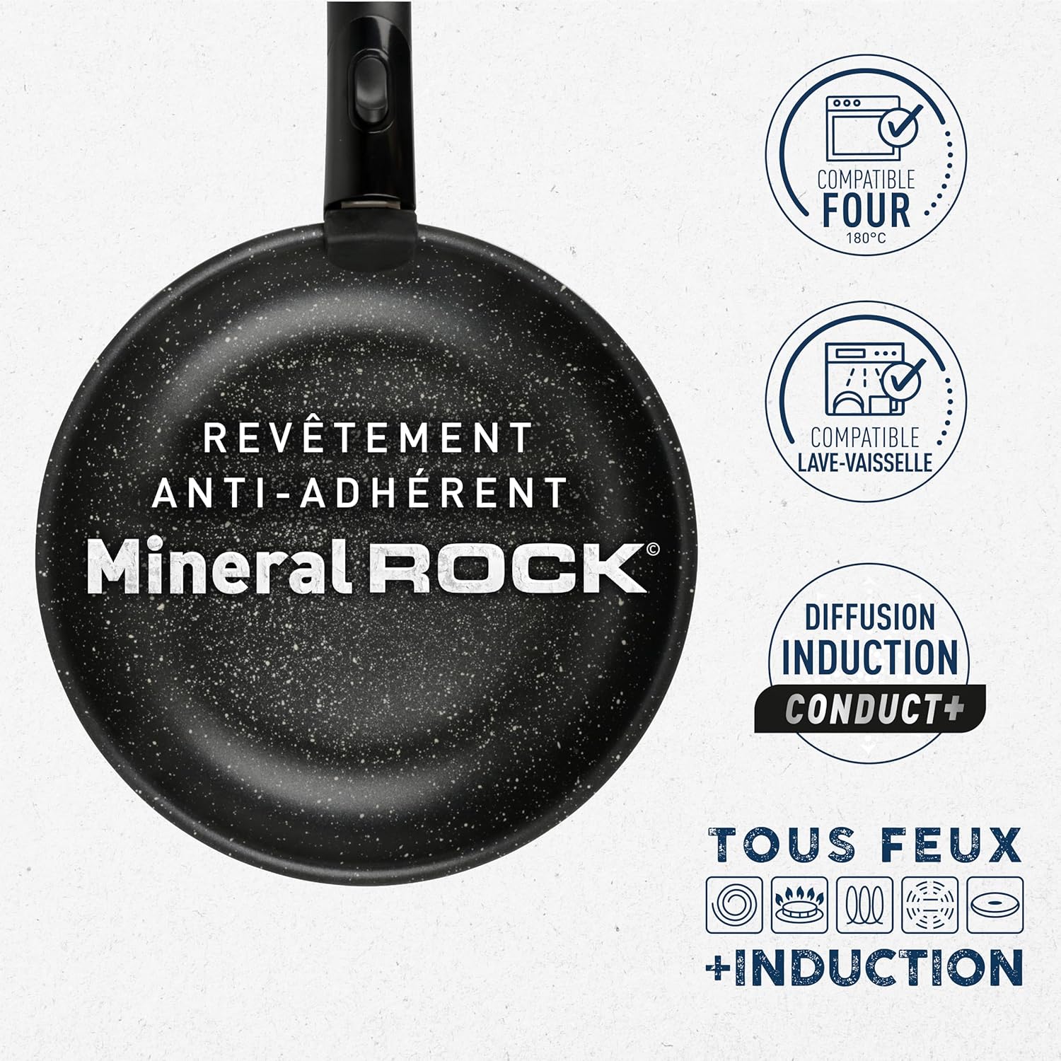 Sitram - Batterie de cuisine 10 pièces, aluminium, induction, manche amovible - 713499