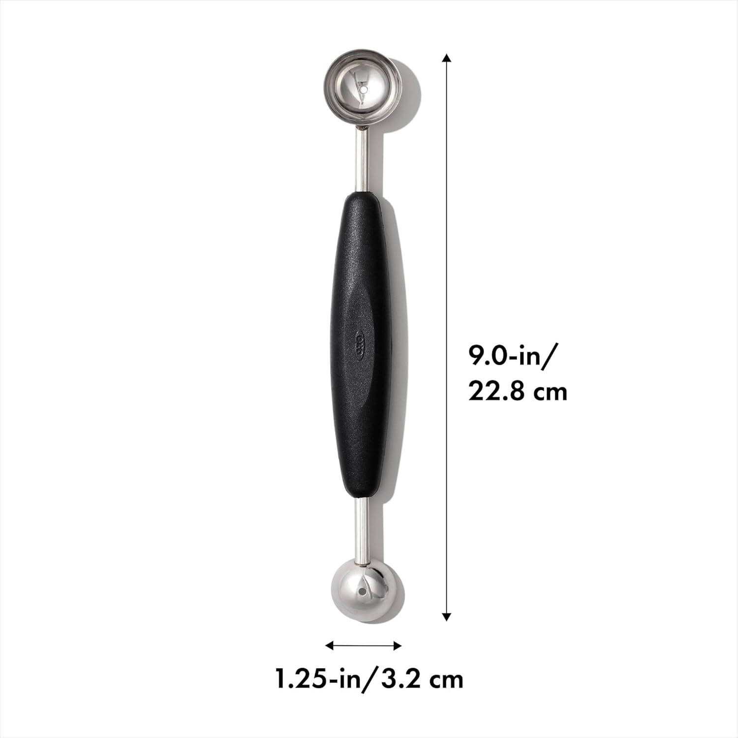 OXO - Good Grips - double cuillère inox - 2 tailles, manche ergonomique