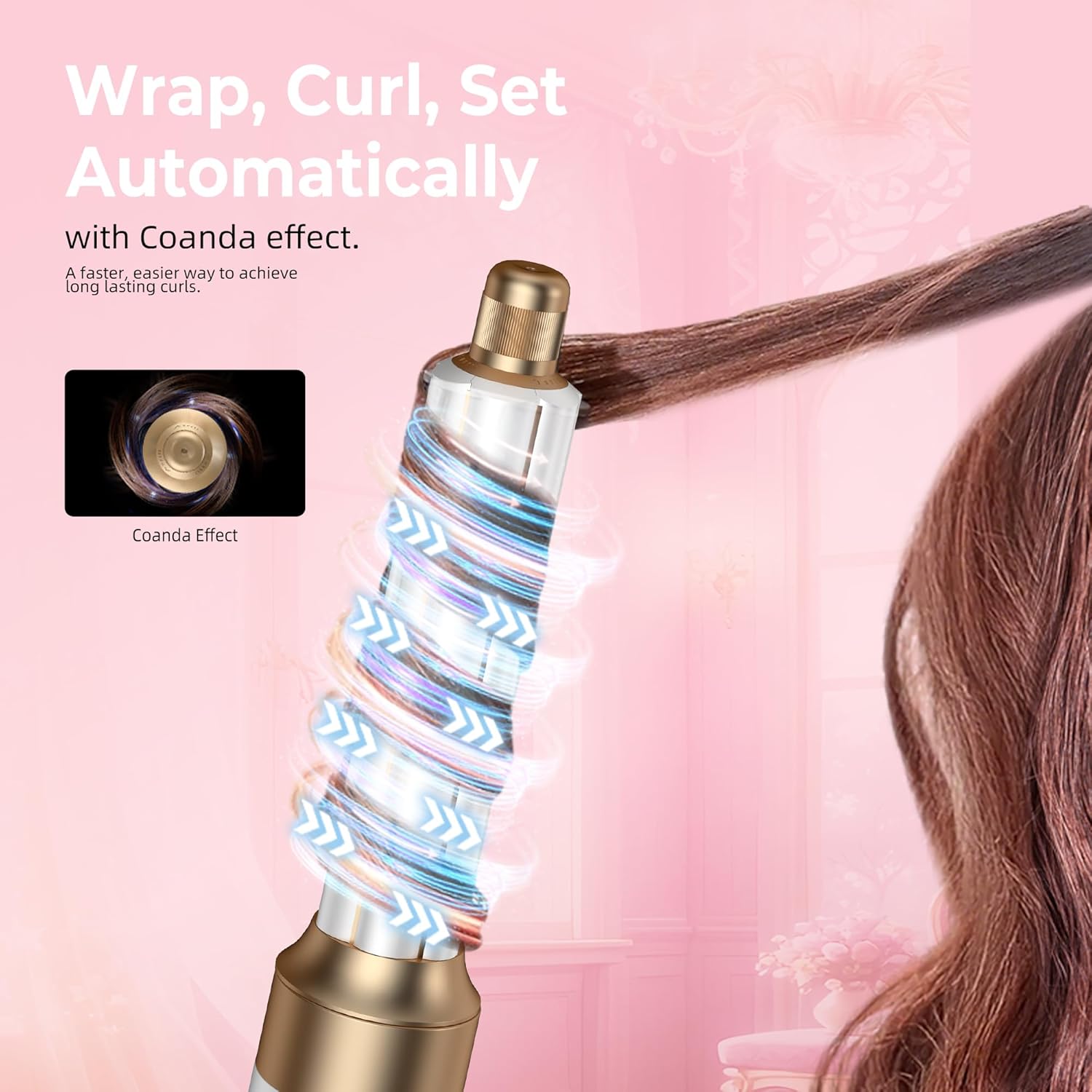 Brosse coiffante 6 en 1, 1000W, sèche-cheveux, air chaud