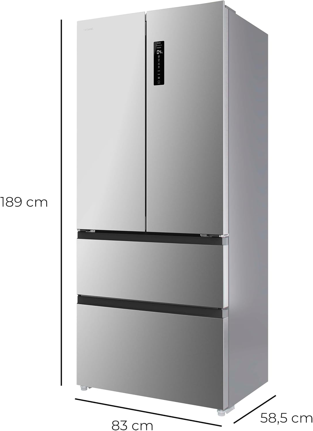 Cecotec - Bolero CoolMarket Série F2D - 458L, 189x83 cm, No Frost, Inverter F2D458SBI