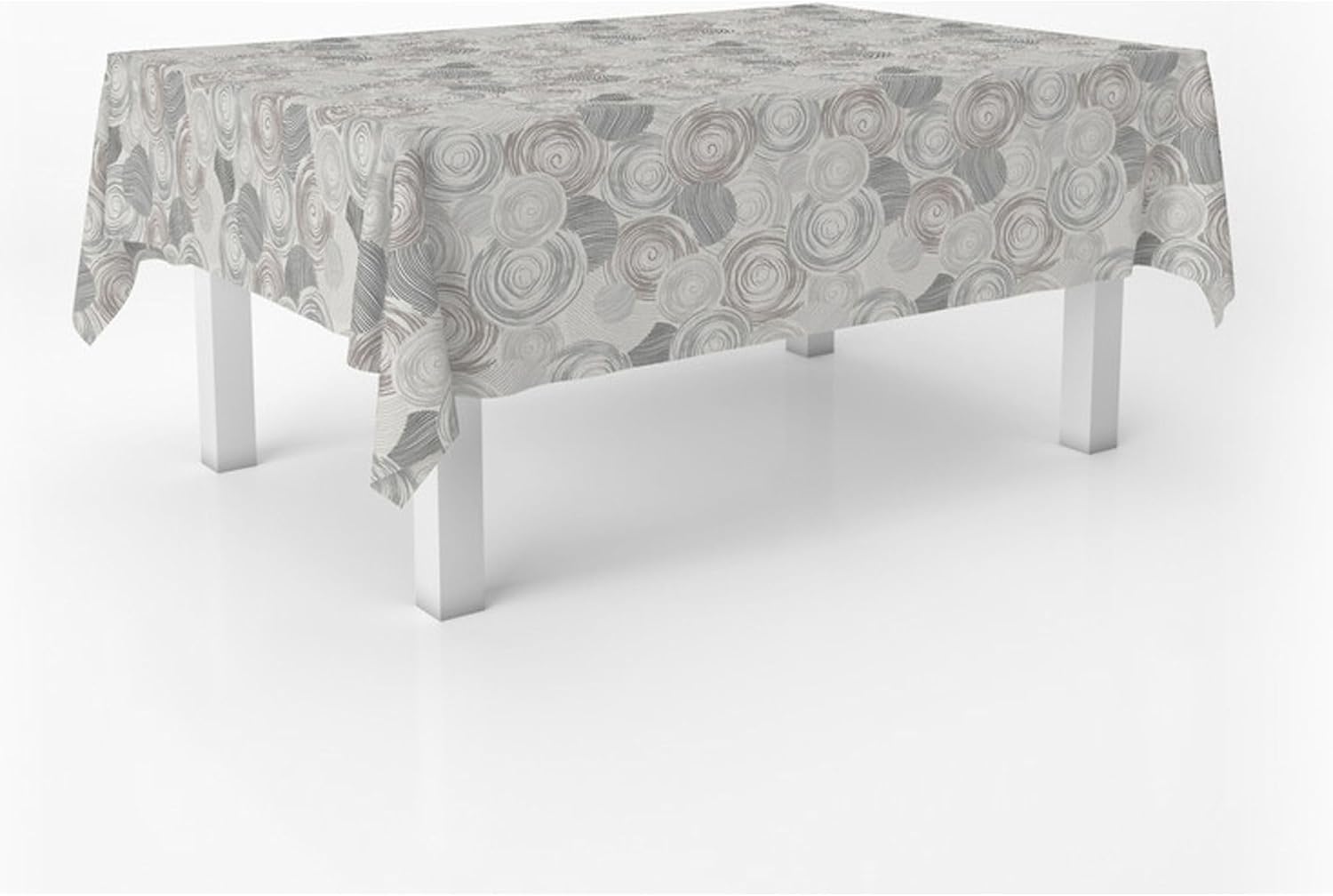 Nappe en toile cirée - rectangulaire 240x140 cm - anti-taches, imperméable, entretien facile, gris