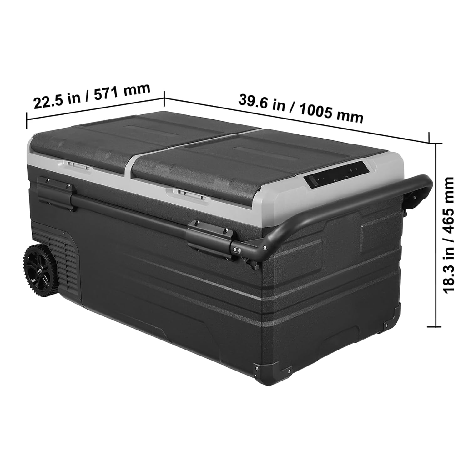 VEVOR - Glacière à compression 95L - double zone, -20 à 20°C, roues, poignée