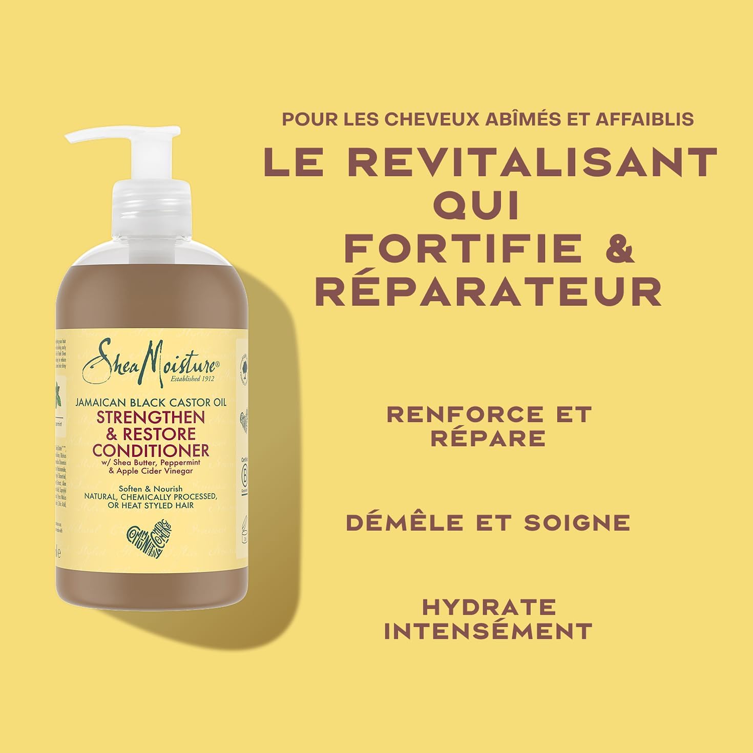 SheaMoisture - Strengthen & Restore après-shampooing 2x384ml - cheveux naturels, traités
