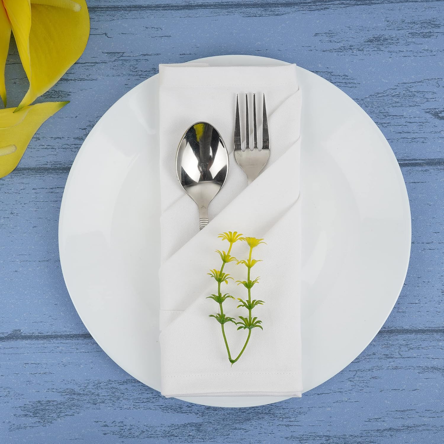 Sweet Needle - serviettes de table surdimensionnées 45x45cm, coton épais, lot de 12, coins arrondis