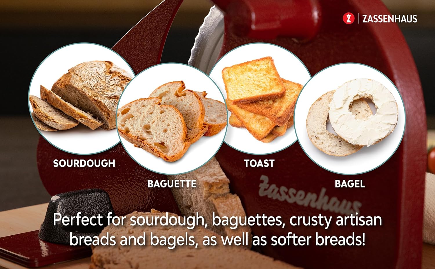 Zassenhaus - Classic trancheuse à pain inox 18/8, lame durable KP0000072068