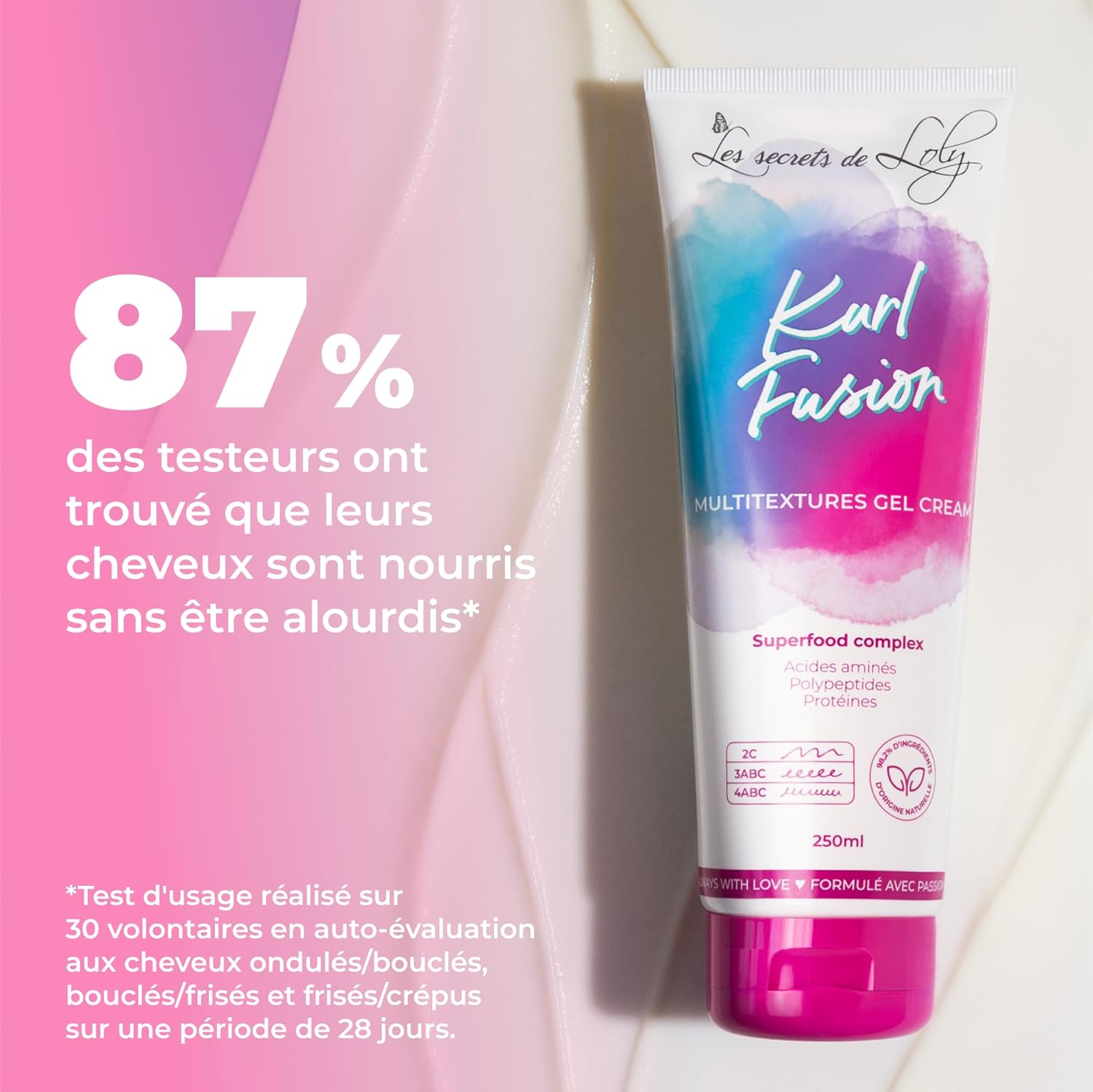 Les Secrets de Loly – Kurl Fusion – 250ml – crème gel hydratante cheveux texturés