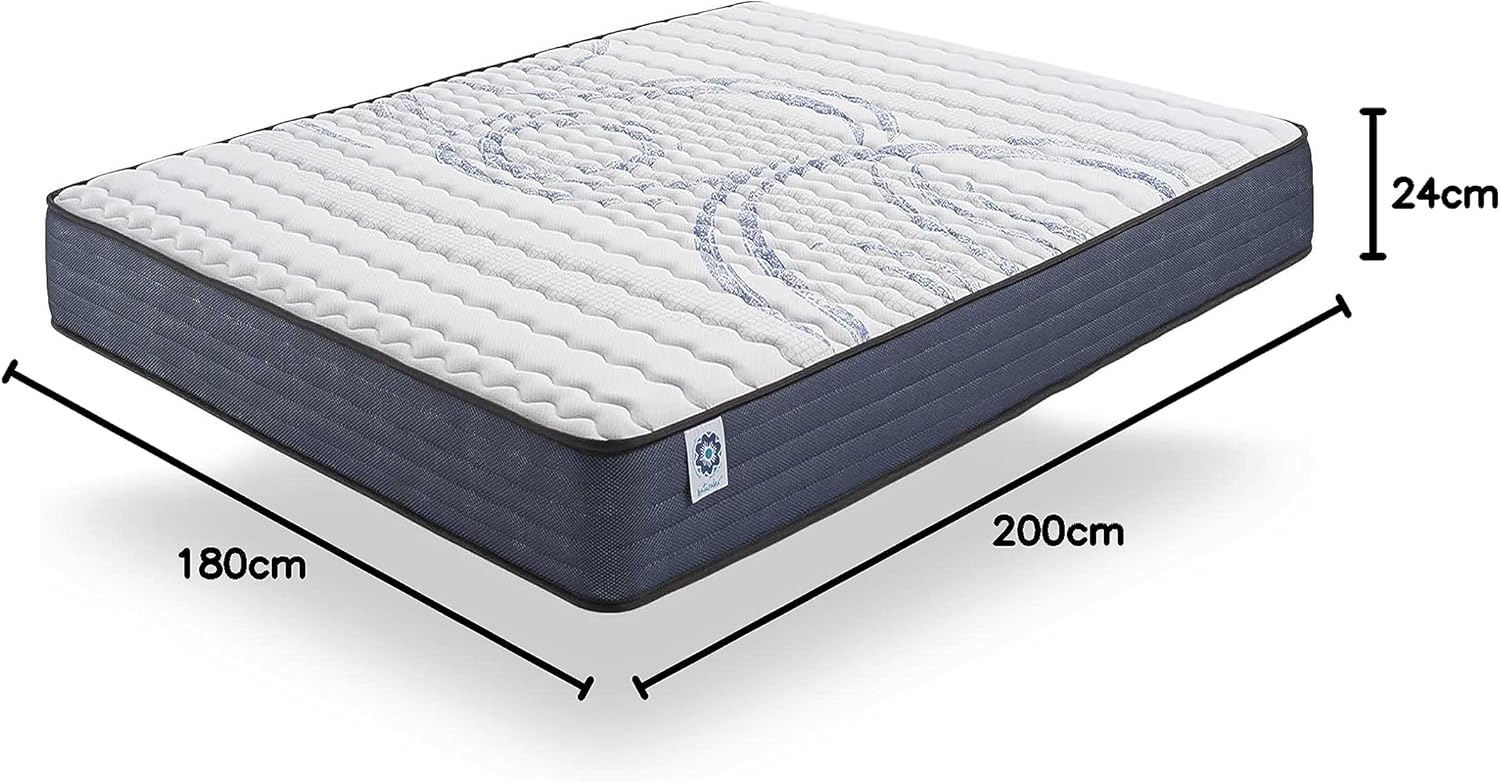 NATURALEX - PerfectSleep - 180x200 cm - hybride mémoire de forme, ressorts, réversible, confort mi-ferme