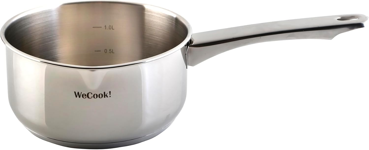Wecook - Casserole inox 18/10 avec bec verseur, 14 cm, 1,1L, induction