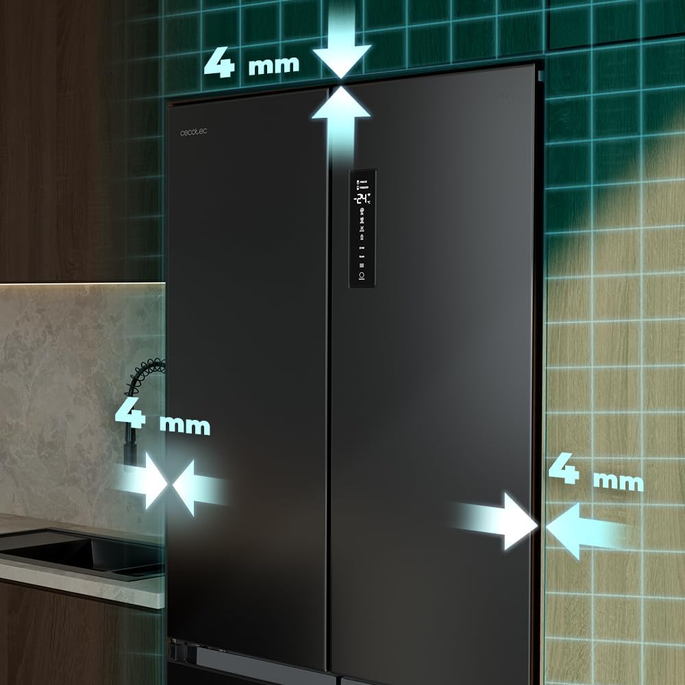 Cecotec - Bolero CoolMarket 4D, 456 L, 189x83 cm, No Frost, Inverter, 4 portes, 4D456SBI