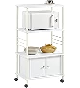 SoBuy FRG12-W Meuble de Rangement Roulant Chariot de Cuisine de Service Desserte Micro-Onde à ro...