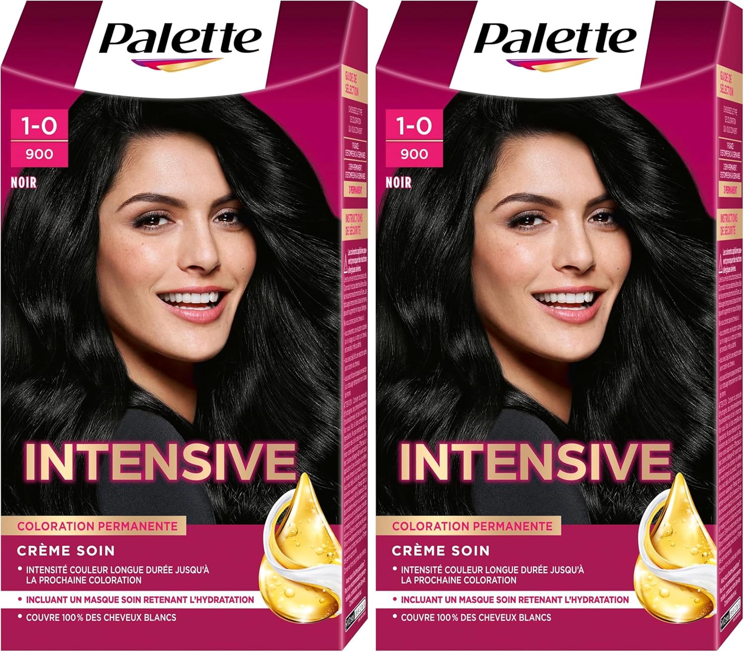 Palette - Coloration Permanente Cheveux - couvre 100% cheveux blancs - tenue 8 semaines - Noir 900