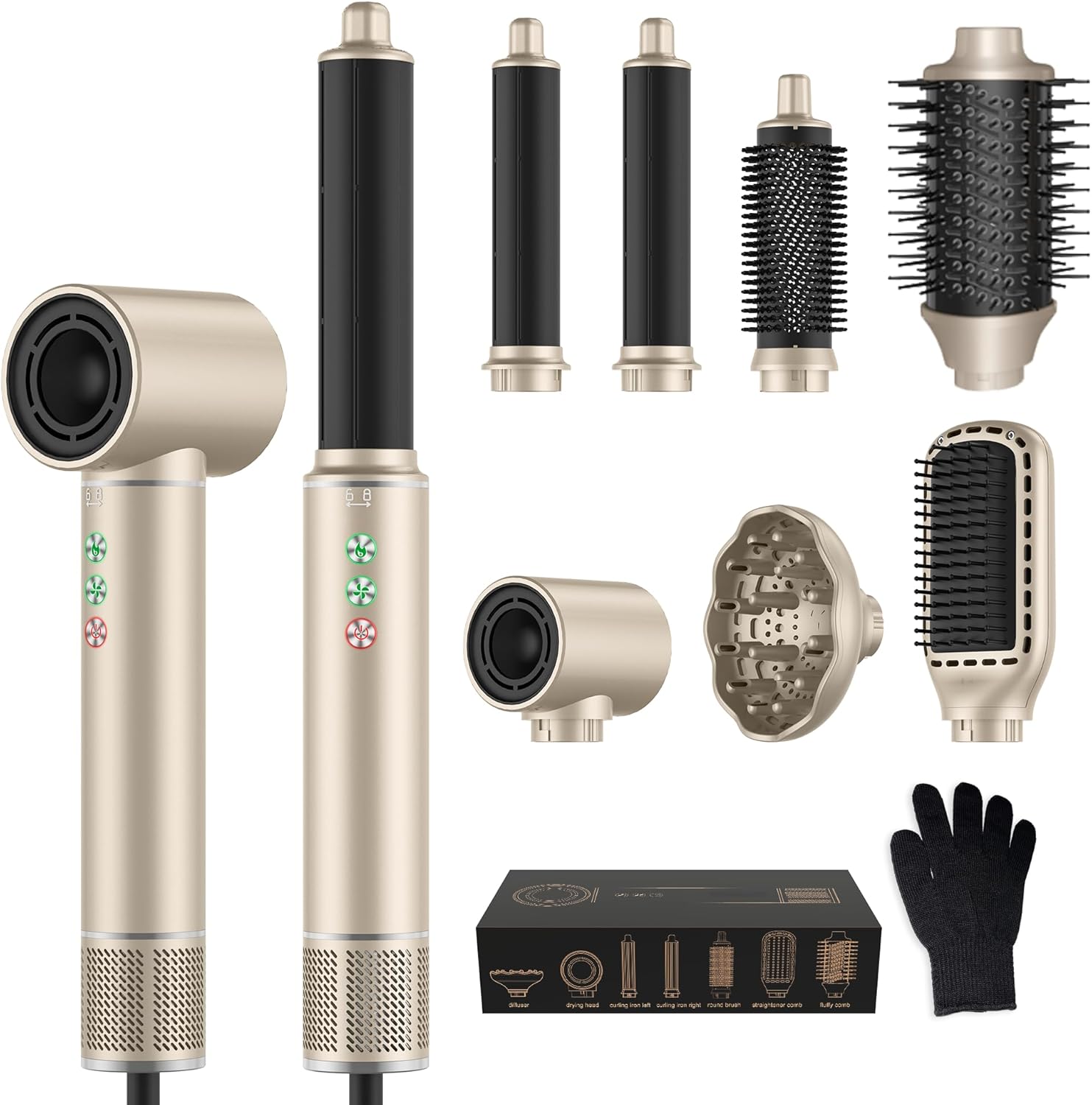 Brosse soufflante 7 en 1 - 1300W, 20m/s, 110000 tr/min, Air Styler Pro