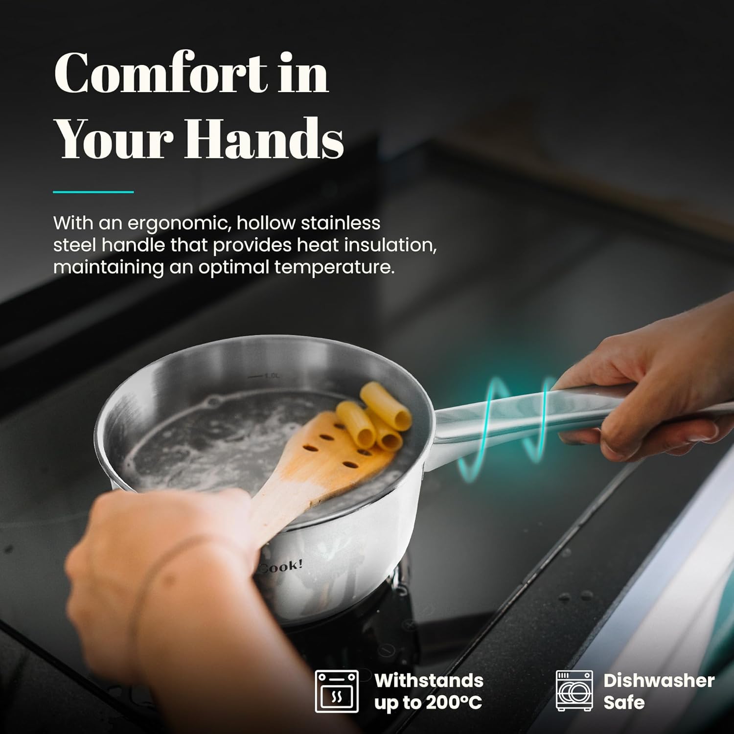 Wecook - casserole inox 18/10, 16 cm, 1,5L, bec verseur, induction