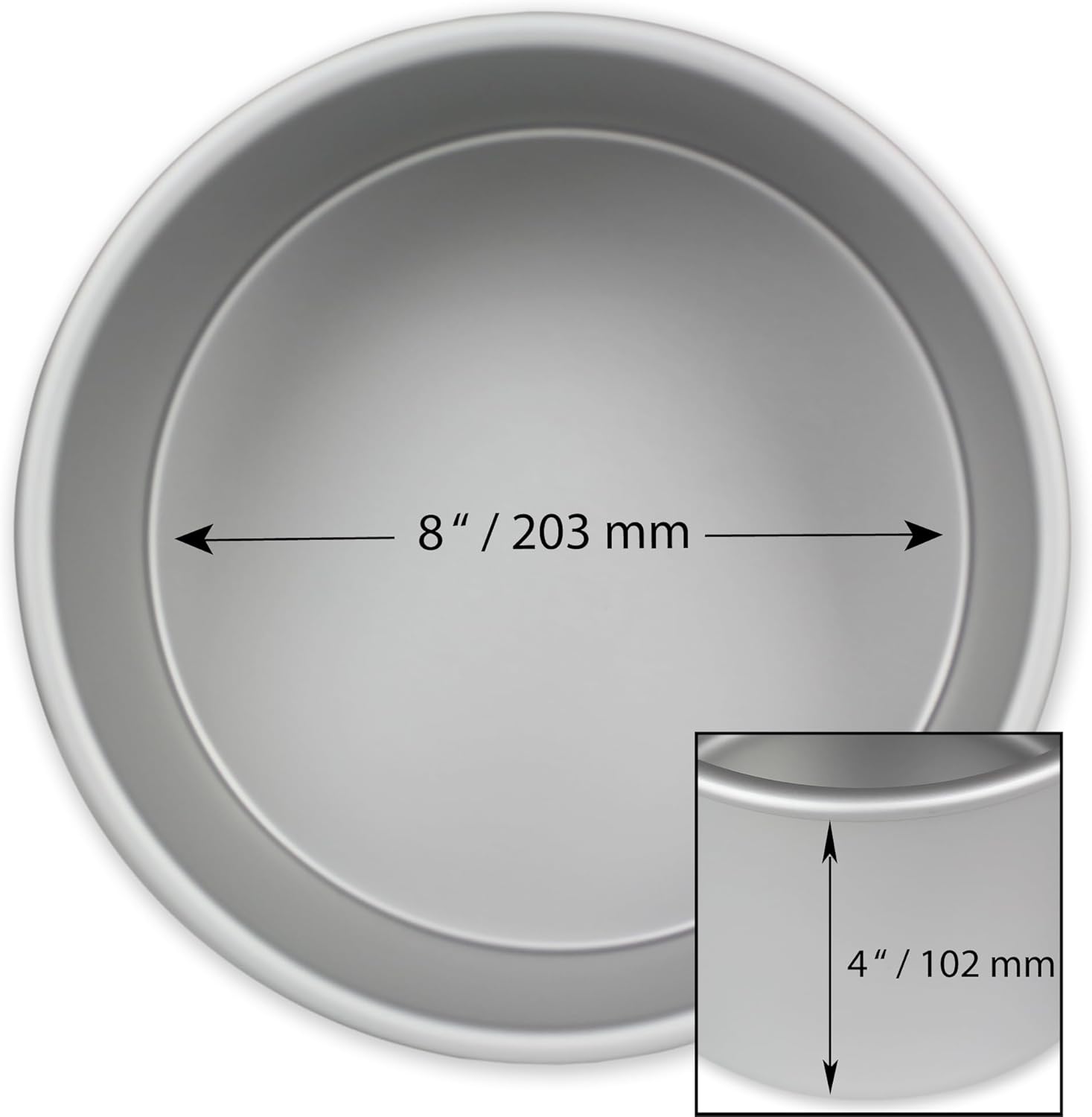 PME - moule rond aluminium anodisé - 203x102 mm - argenté