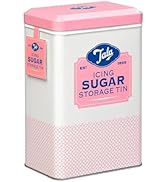 Tala Metal Boîte de rangement en fer blanc Motif nostalgique Rose et crème