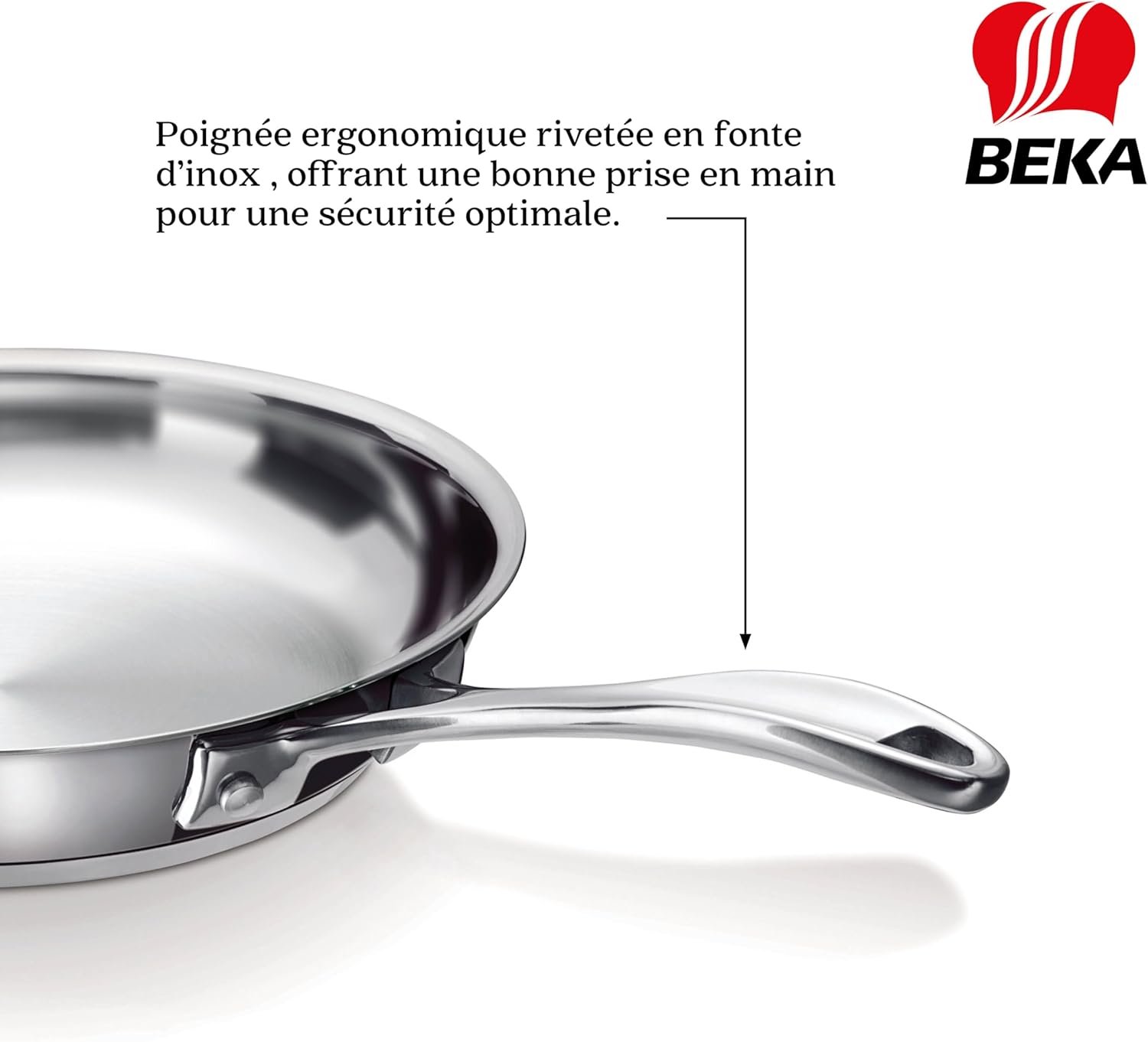 Beka - Chef - poêle inox 24 cm - induction, inox 18/10