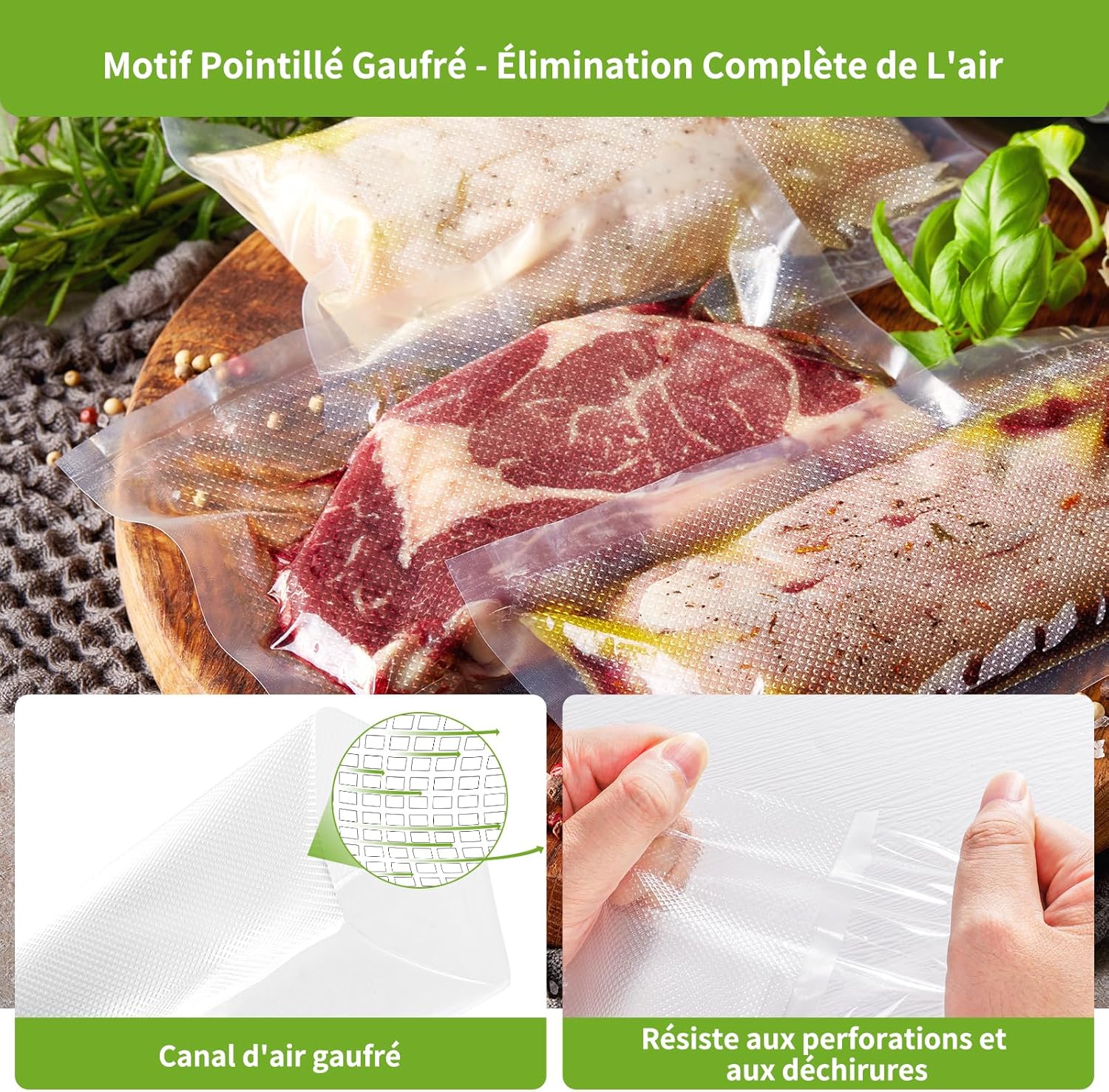 Rouleau sous vide alimentaire - 6 rouleaux 28x300cm - sans BPA