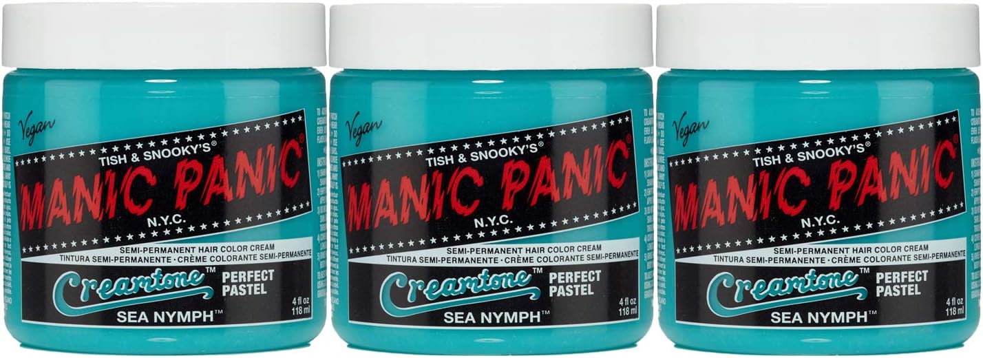 Manic Panic - Sea Nymph Pastel Classic Creme - 3x118ml - Coloration semi-permanente, vegan, vert