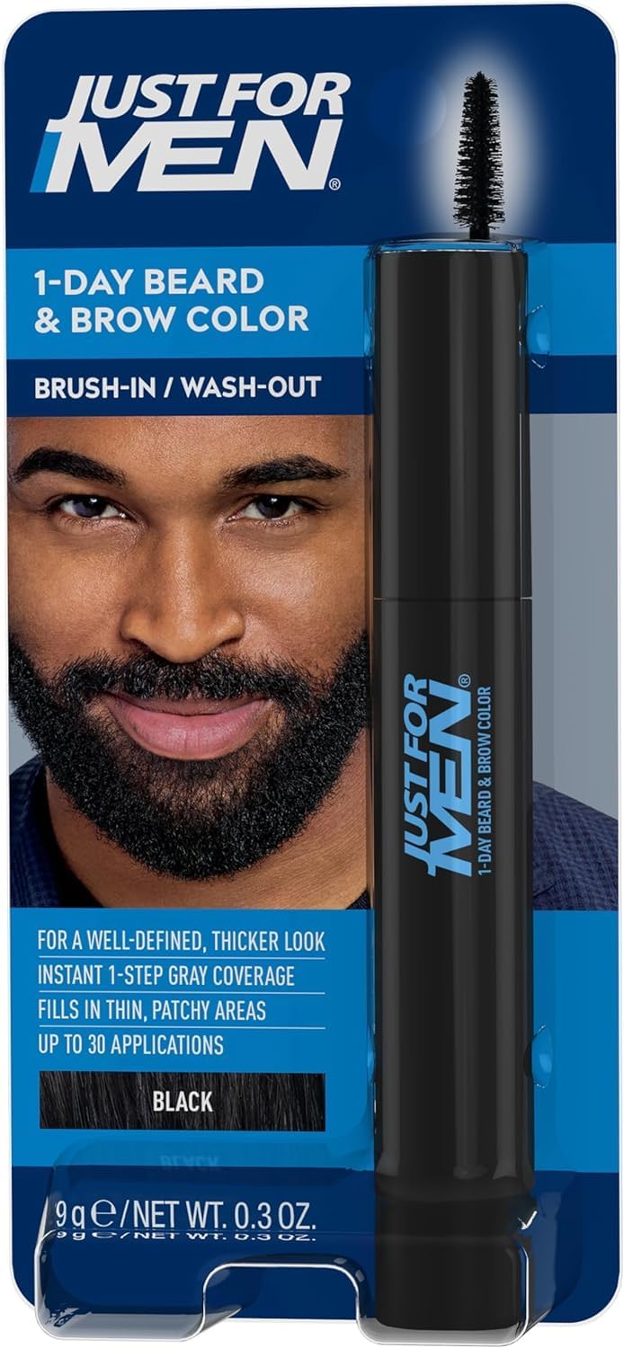 Just For Men - Coloration Barbe & Sourcils - temporaire, 30 applis, noir
